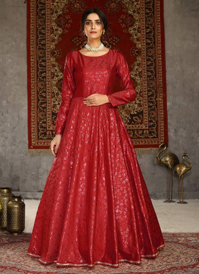 FLORY VOL 15 Occasion Wear Taffeta Metalic Foil Work Wholesale Gown Collection
